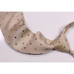 Paul Stuart Current Beige Dots Silk Necktie Tie Made in Japan